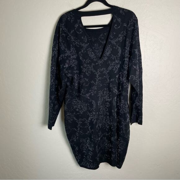 Torrid Black Floral Mini Jacquard Bodycon Dress 2X NWT 41160688 - Picture 7 of 13